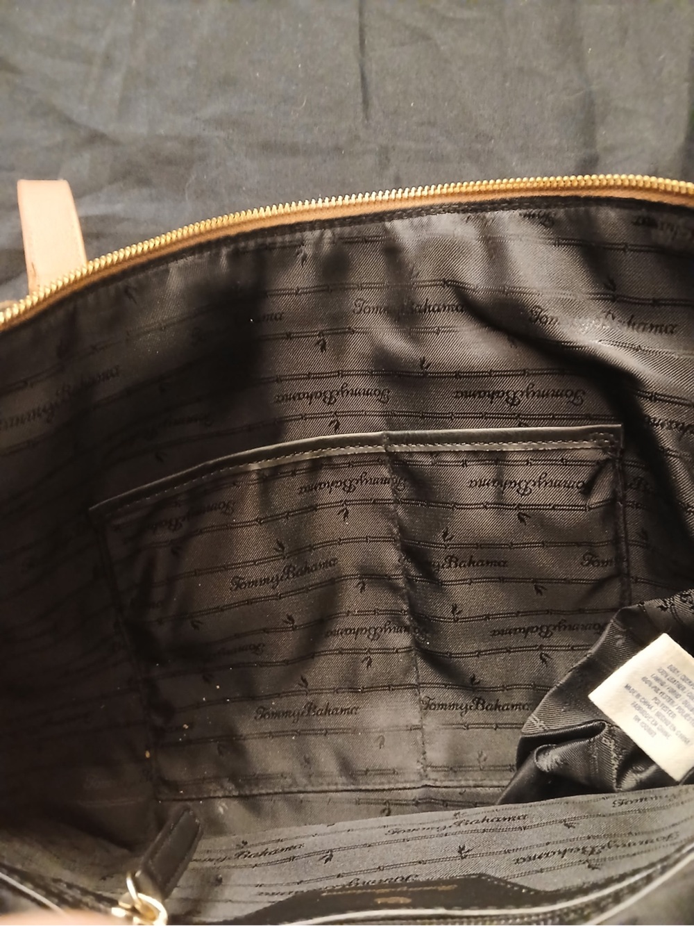 Tommy Bahama Caramel Leather Tote with Gold Accents - Picture 11 of 11